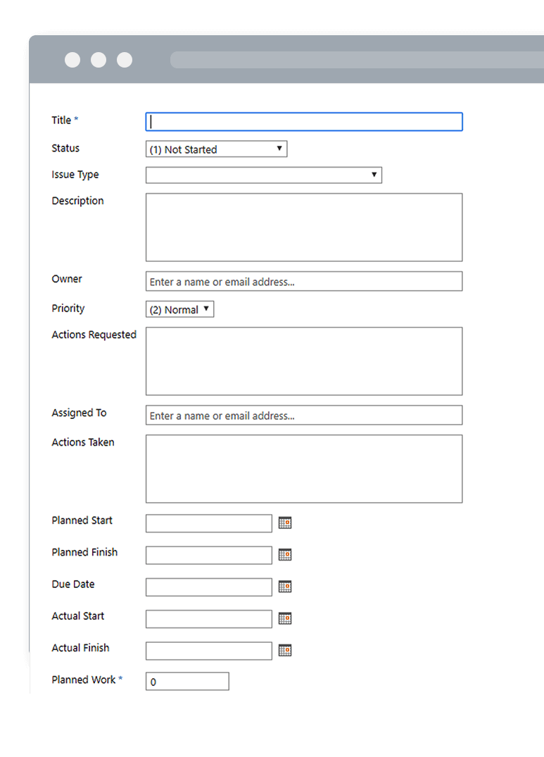 BrightWork Issue Form