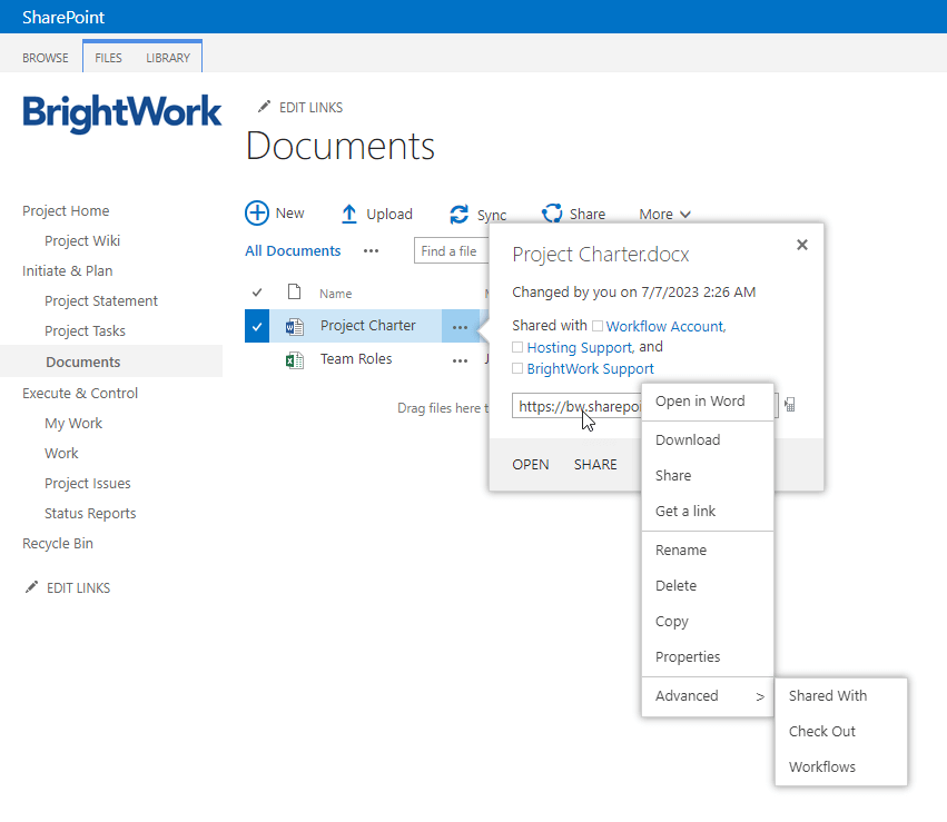 check out document
