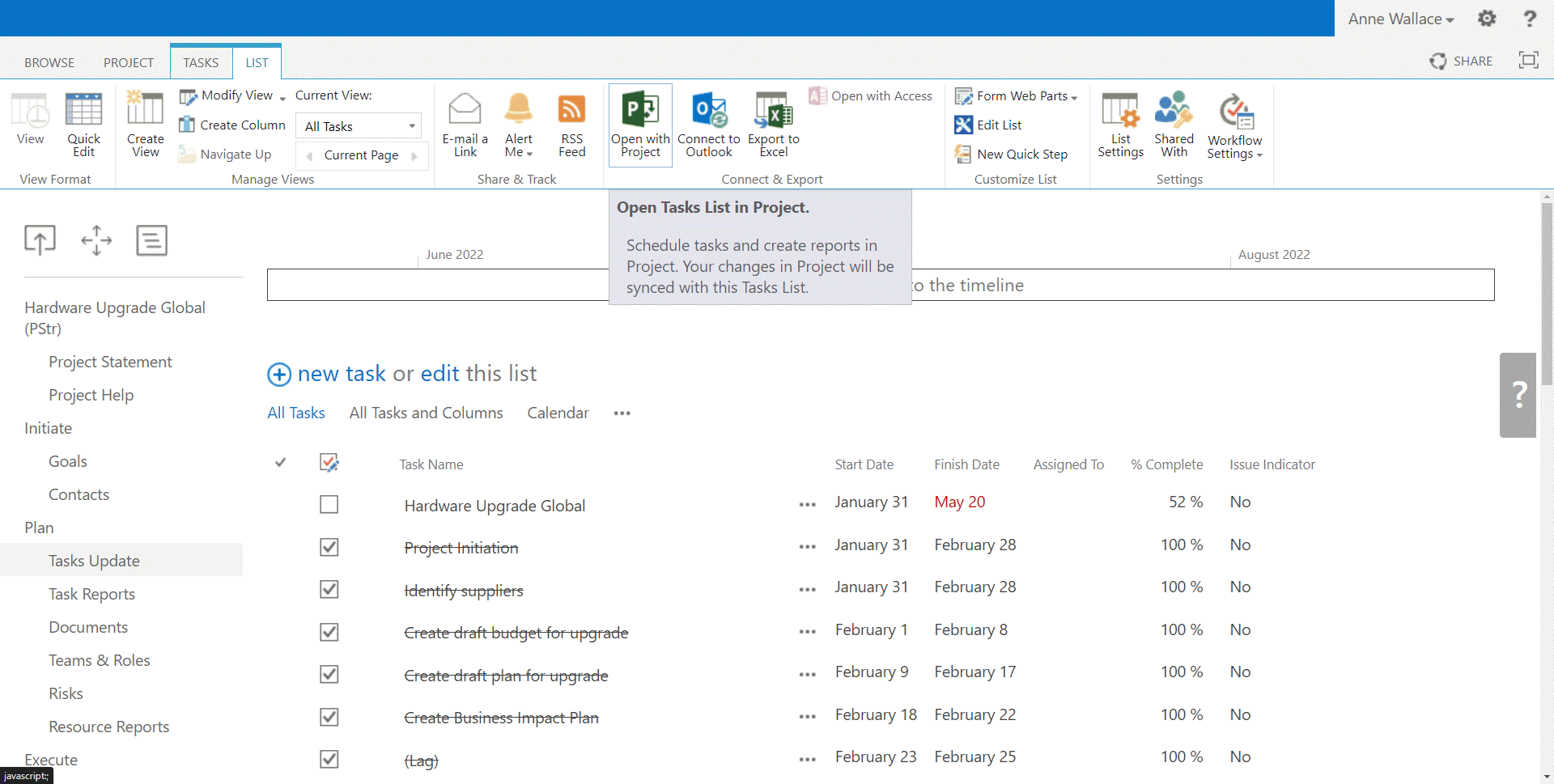 sharepoint_tasks_list_leverage_microsoft_project Leverage Microsoft_Scheduling SharePoint